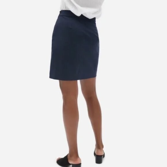 Everlane Almost Mini A-Line Skirt Navy 2 EUC Stretch - Picture 6 of 12